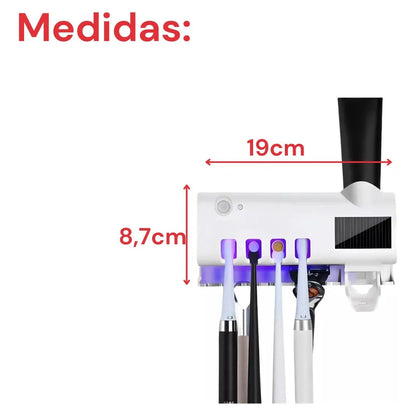 Dispenser porta cepillo y pasta con tecnologia esterilizadora UV