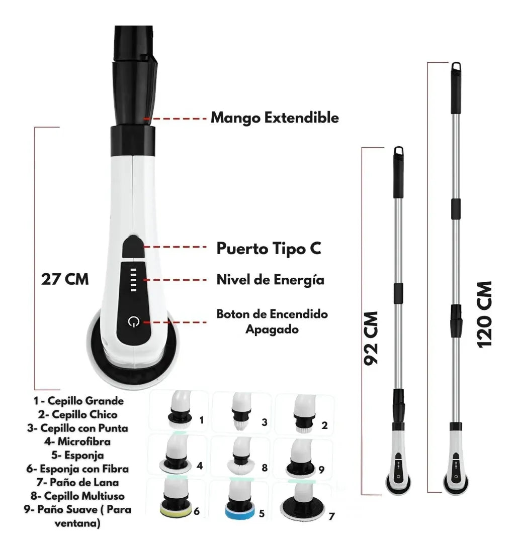 Cepillo de Limpieza Eléctrico 9 en 1