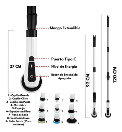Cepillo de Limpieza Eléctrico 9 en 1