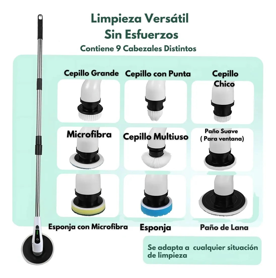 Cepillo de Limpieza Eléctrico 9 en 1