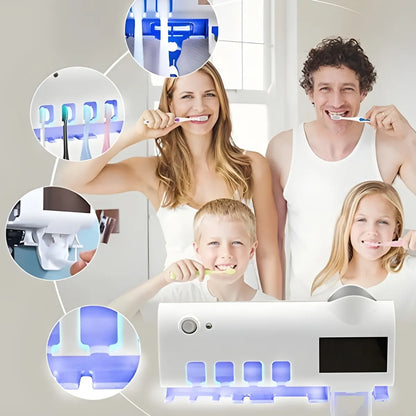 Dispenser porta cepillo y pasta con tecnologia esterilizadora UV